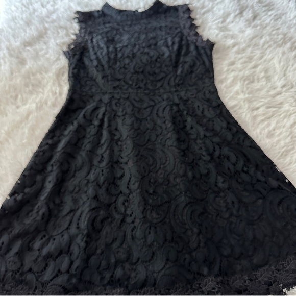 Francesca’s Black Lace Sleeveless Fit & Flare Dress Mini Dress Size Large - Picture 12 of 14